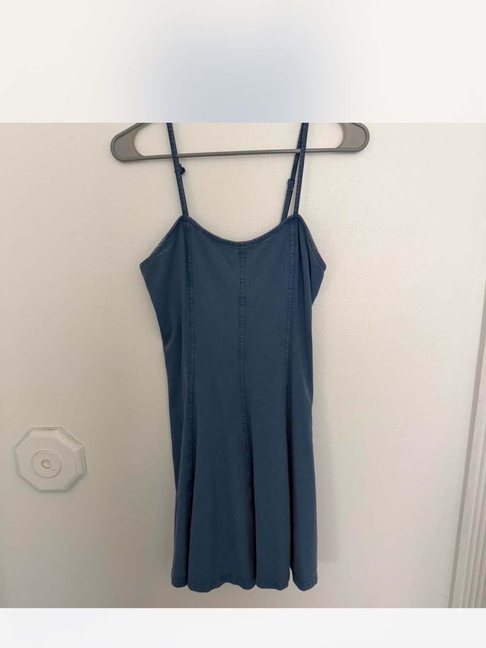 Urban Outfitters Slate Blue Spaghetti-Strap Slip Dress